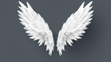 Obraz premium Realistic isolated angel wings with white feathers