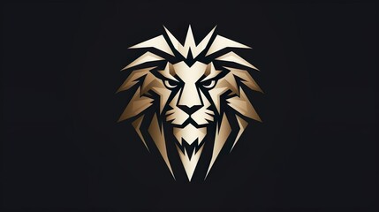 lion logo classic club elegant emblem gold golden head
