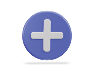 Obraz premium 3d plus icon vector illustration