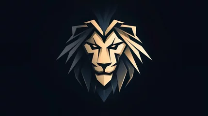 Gordijnen lion head design logo vector © Jodie