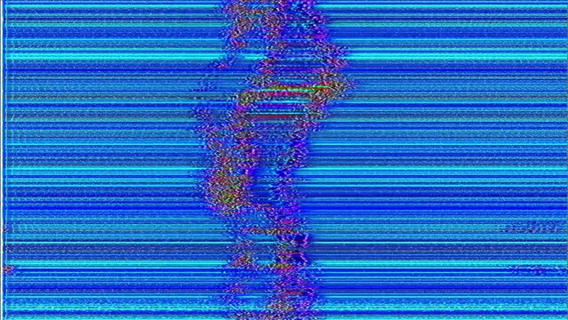 Glitch Art Hypnotic Video with TV Noise and Distortion Effects.