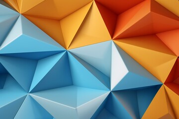 Abstract surface with tetrahedrons. Bright 3D texture. Generative AI