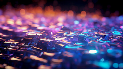 Vibrant Holographic Texture: A Symphony of Color and Light, created with Generative AI technology.