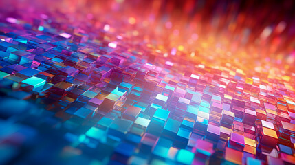 Obraz premium Marvel at the beauty of this abstract holographic pattern, a vivid and shiny background created with Generative AI technology.