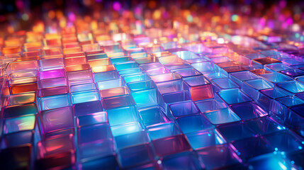 Fototapeta premium Vibrant Holographic Texture: A Symphony of Color and Light, created with Generative AI technology.