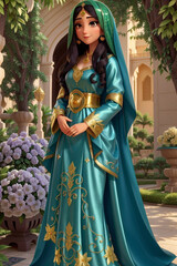 beautiful arabian girl portrait, generative ai