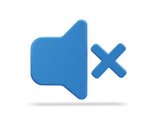 3d mute icon vector illustration