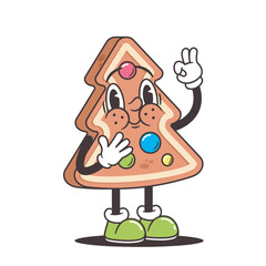 Adorable Retro-style Gingerbread Christmas Tree With A Charming, Vintage Twist. Delightful Holiday Character