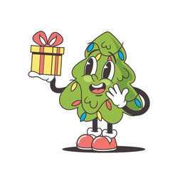 Christmas Tree Character, The Grooviest Gift Bearer, Rocking Around With Giftbox, Ready To Jive Its Way Into Your Heart