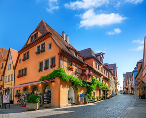 Fototapeta na wymiar Street of a Rothenburg ob der Tauber