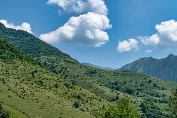 Fototapeta na wymiar Caucasus Mountains in Kazbegi, Georgia