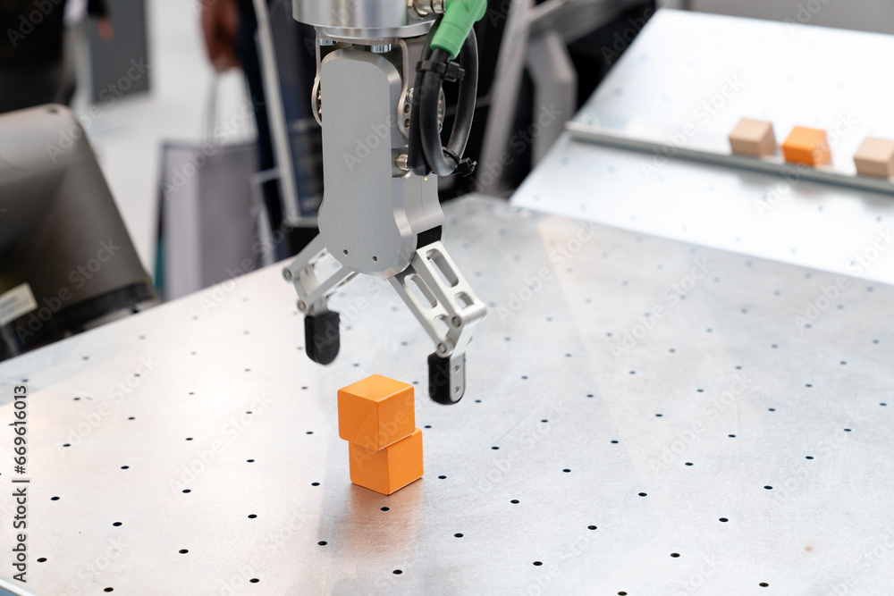 Poster Modern handling robot - robotic arm. Smart factory