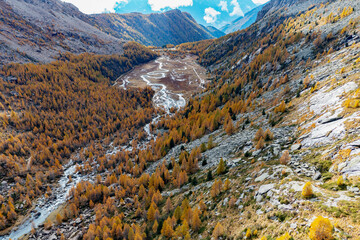 Locality Preda rossa in Val Masino, Valtellina, Italy, autumn view - 669617038