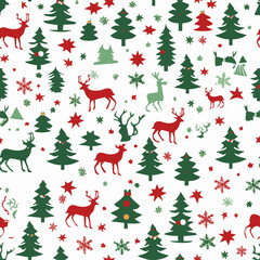 christmas seamless pattern with reindeer