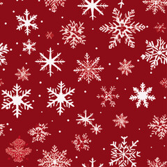 Naklejka na ściany i meble Seamless pattern with snowflakes in Christmas day