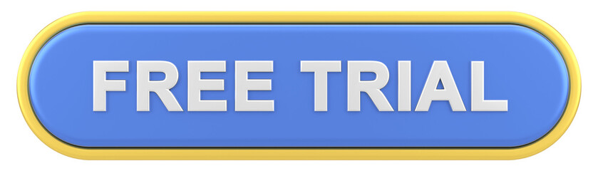 Free trial button. 3D illustration.
