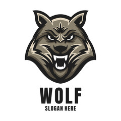 Illustration Head Wolf Mascot Logo	