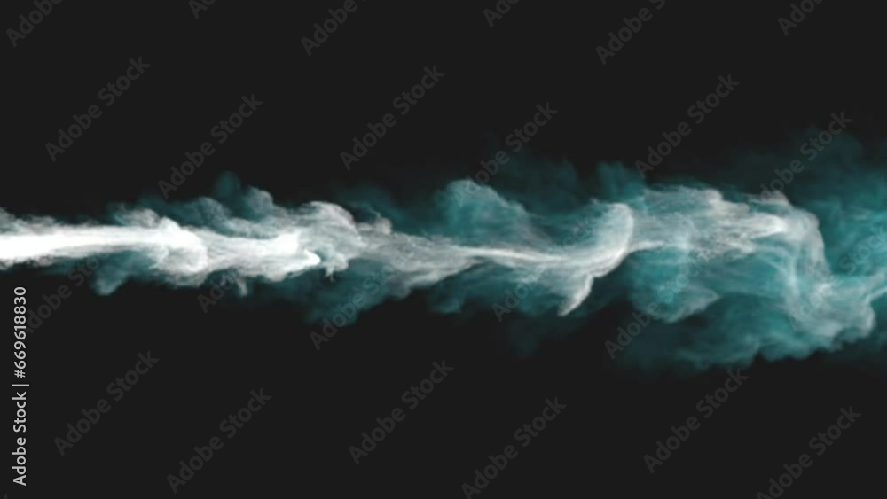 Poster simulation of realistic smoke on a dark background. footage for creating an intro. rendering animati