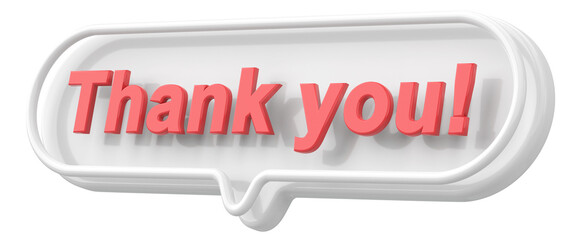 Thank you. Word and Phrase. 3D illustration.