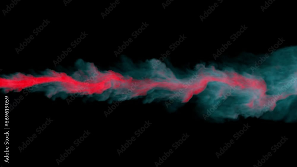 Poster Simulation of realistic smoke on a dark background. Footage for creating an intro. Rendering animation.