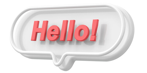 Hello. Word and Phrase. 3D illustration.