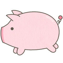 Sweet chubby pink pig