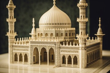 Fototapeta na wymiar Detailed image of small mosque. Generative AI