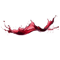 Splash of wine isolated on transparent, Ai generated
