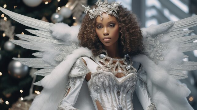 Black Woman Angel Christmas Tree Topper Adds Heavenly Beauty To Holiday Celebrations