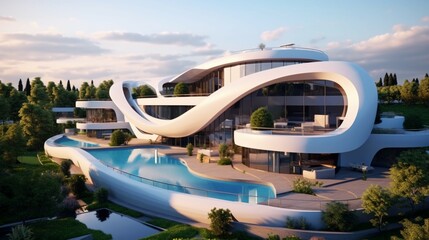 Beautiful Houses of Modern Architecture generative ai