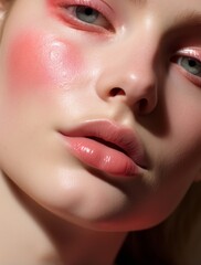 Naklejka premium Beauty in pure form, a portrait capturing the essence of spa therapy and the glow of a rejuvenated face.