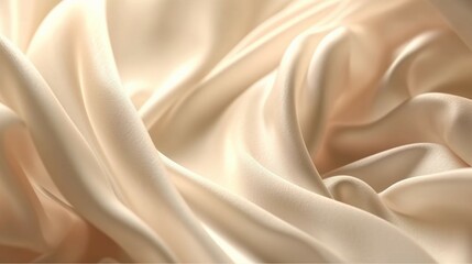 Beige linen fabric texture with folds and natural generative ai