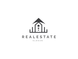 Real estate logo icon modern style simple vector symbol home. Building construction, apartment or business concept for company. Creative design element.