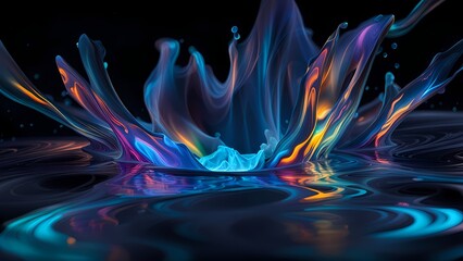 ice and water element concept background, splash Fluid wallpaper motion