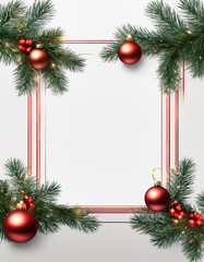 Fototapeta na wymiar Christmas frame mockup background with copy space