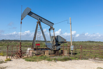 oil field near Galvaston, Texas, at the sea