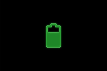 Battery neon icon vector illustration 