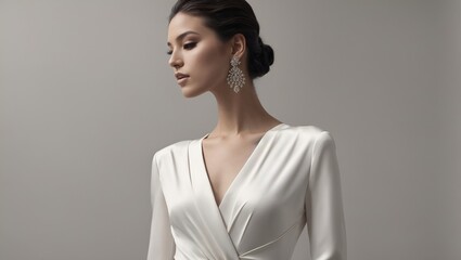 Elegant model in white