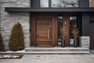 Foto op Plexiglas modern wooden door in a house © lucas