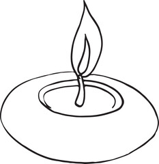 candlestick light flame vector drawing illustration hand drawn