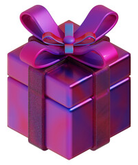 Purple gift box. Isolated on white background