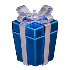 3D realistic blue gift boxes.blue gift box with ribbon 3d