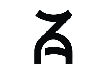 Initial monogram letter ZA logo Design vector Template. ZA Letter Logo Design.  - obrazy, fototapety, plakaty