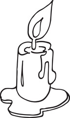 candlestick light flame vector drawing illustration hand drawn