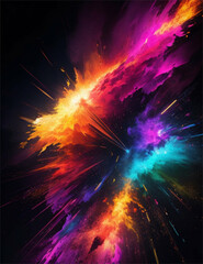 Colorful Chaos: A Lively Interpretation of Abstract Color Explosion