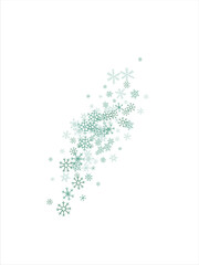 Obraz premium winter snow with blue snowflakes on a white background. Festive Christmas banner, New Year card. Symbols of frosty winter. Vector illustration.
