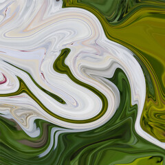 Fototapeta premium Abstract light green geometric background, liquid acrylic flow, marble effect