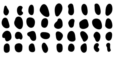 Geometric circular pattern made of amorphous ink. Random drop of organic stain shape.