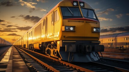 Fototapeta premium train carry container cargo from port