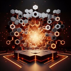 An abstract technical background image using random colors and geometrical shapes